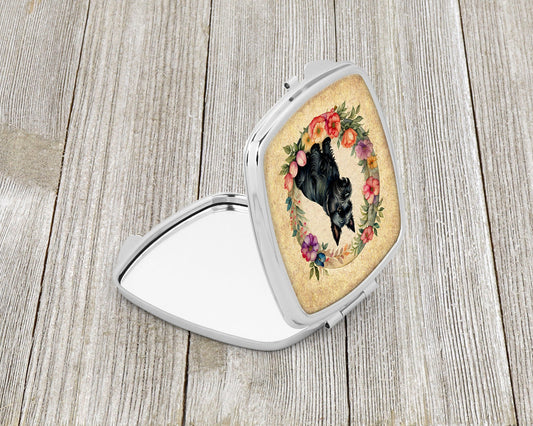 Scottish Terrier and Flowers Compact Mirror