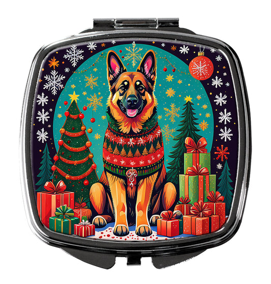 German Shepherd Christmas Compact Mirror