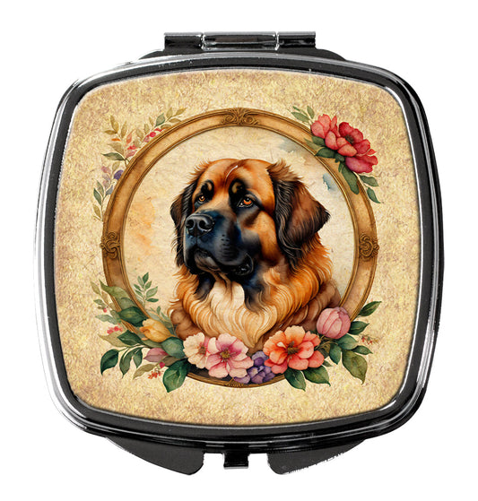 Leonberger and Flowers Compact Mirror