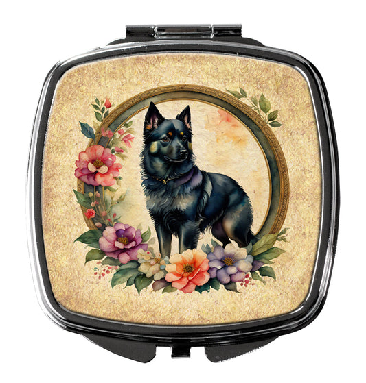 Schipperke and Flowers Compact Mirror