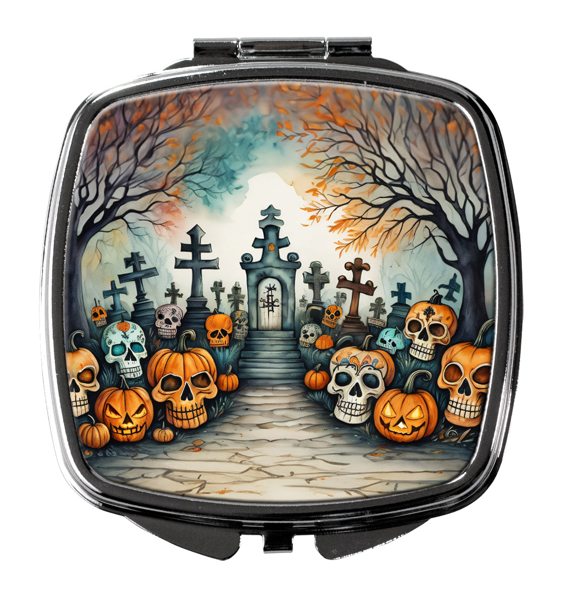 Calaveras Sugar Skulls Spooky Halloween Compact Mirror