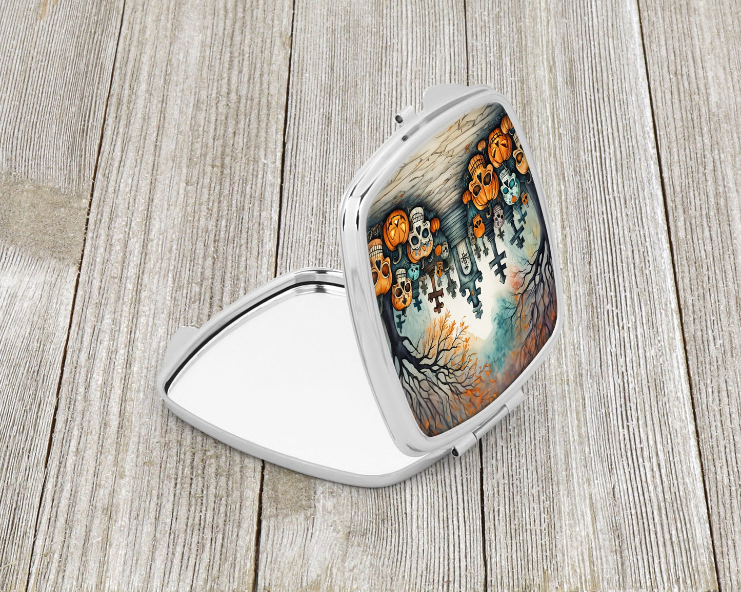 Calaveras Sugar Skulls Spooky Halloween Compact Mirror