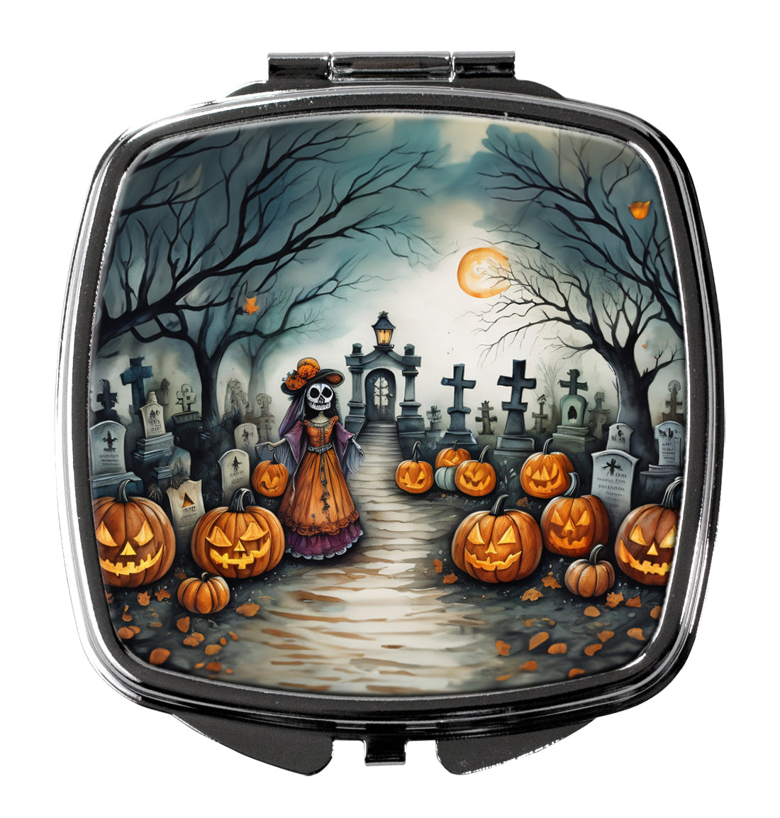 La Catrina Skeleton Spooky Halloween Compact Mirror