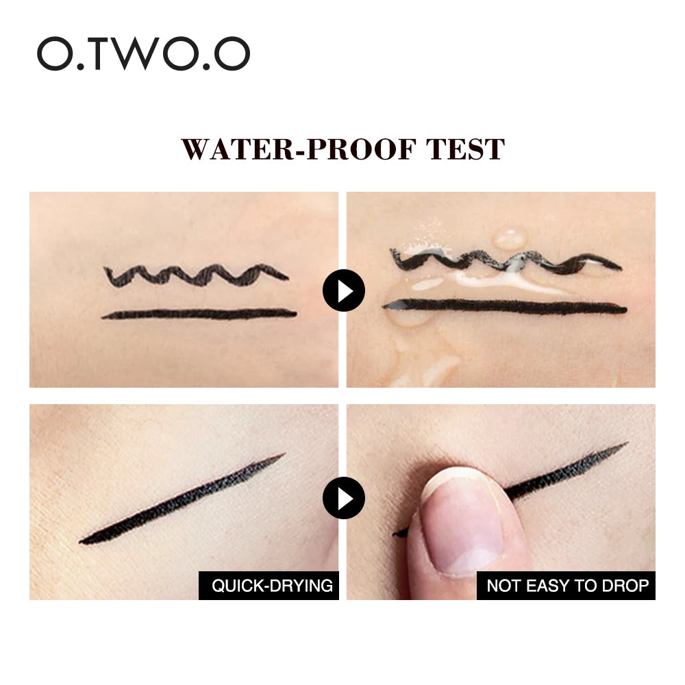 O.TWO.O Eyeliner Stamp Black Liquid Eyeliner Pen Waterproof Fast Dry Double-Ended Eye Liner Pencil Make-Up for Women Cos