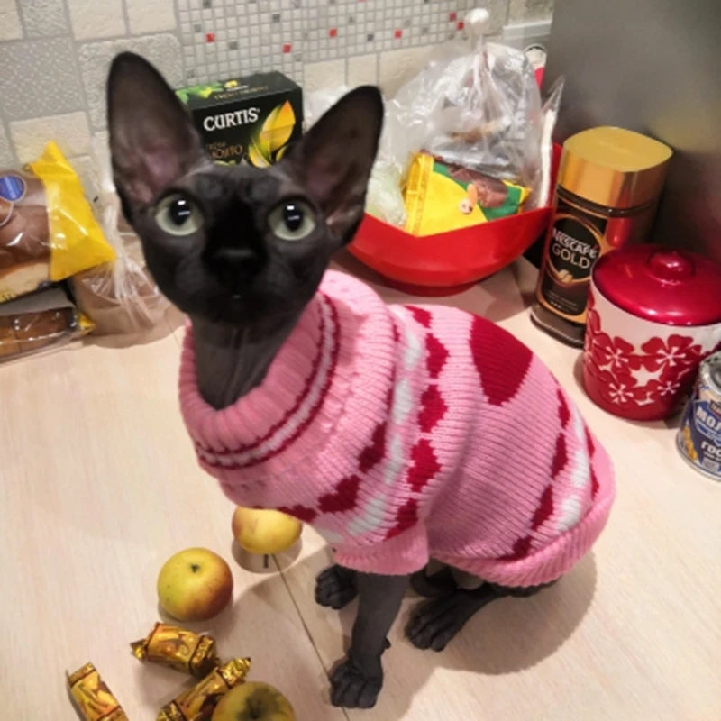 Christmas Cat Sweater Winter Warm Pet Costume for Cats
