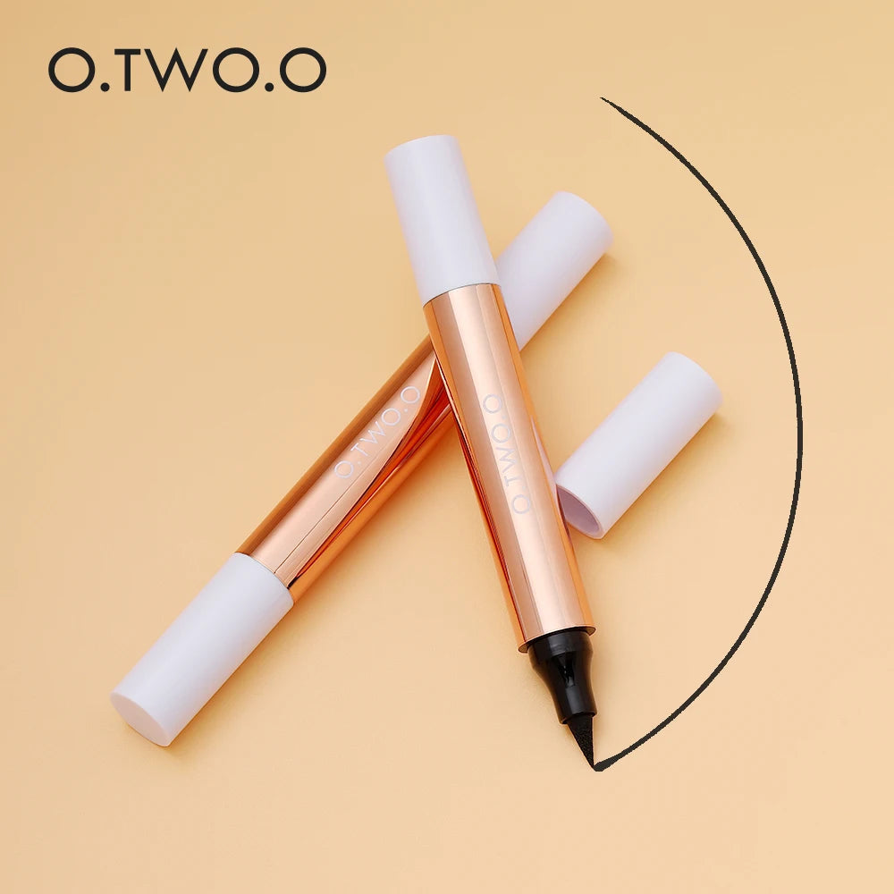 O.TWO.O Eyeliner Stamp Black Liquid Eyeliner Pen Waterproof Fast Dry Double-Ended Eye Liner Pencil Make-Up for Women Cos